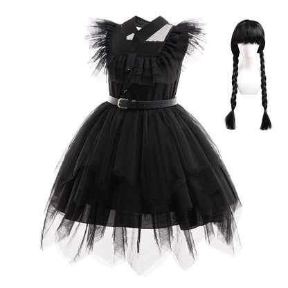 Family Costume with Belt Halloween Role Play Gothic Cosplay Apparel The Day Begin with W Birthday Party Ball Gown Dresses