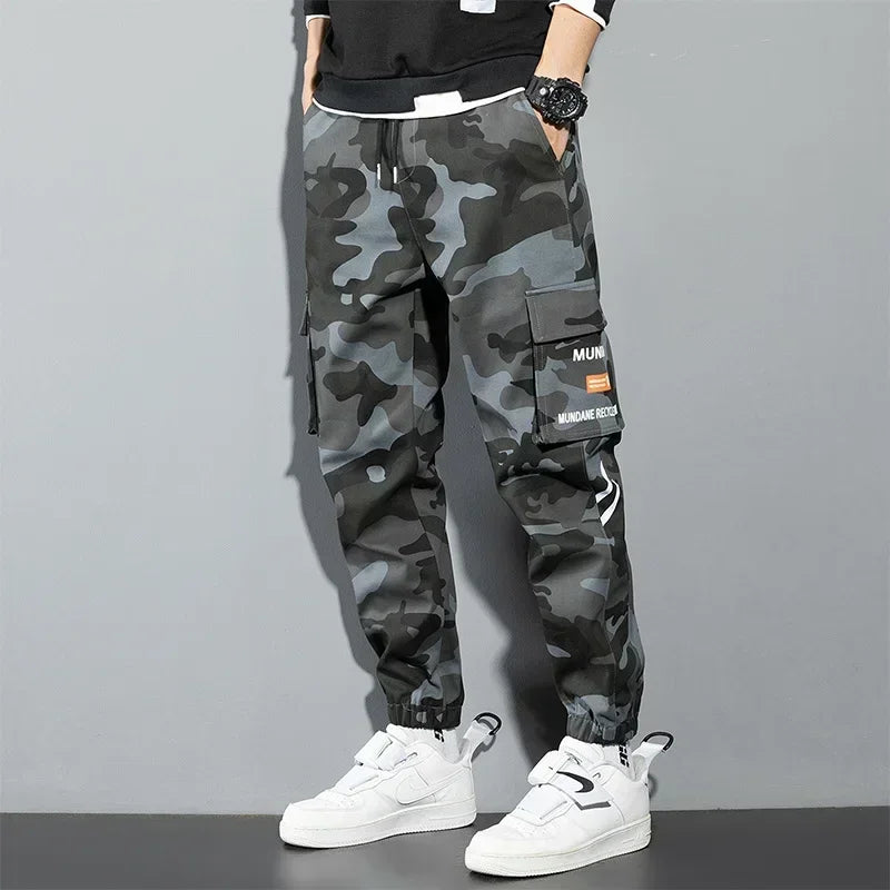 New Korean Fashion Style Casual Pants Men Cotton Cargo Trousers Male Plus Size Camouflage Streetwear Y2K Harem Jogger Camo Trend
