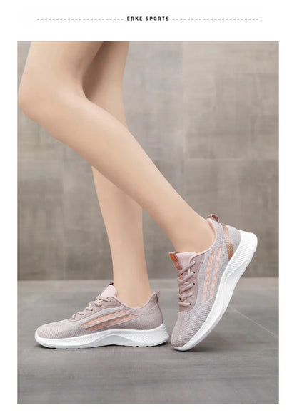 Women's Breathable Mesh Sneakers Platform Sole Korean Style Spring Casual Sports Shoe Plus Size Orthopedic  Height Walking Shoes