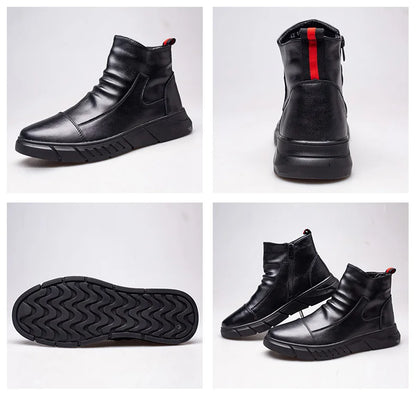 Fashion 2025 Black Leather Safety Work Shoes for Men Indestructible Steel Toe Cap Anti Nail Anti Slip Male Boots Footwear