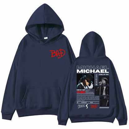 90's Rock Singer Michael Jackson Merch Hoodies Fashion Vintage Hooded Sweatshirts Men Women Casual Loose Pullovers Streetwear