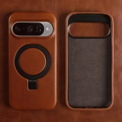 Luxury Magnetic Bracket Holder Genuine Leather Case For Google Pixel 10 Pro XL pixel10  8A 9pro 7A 6A 5A Full Wrapped Back Cover