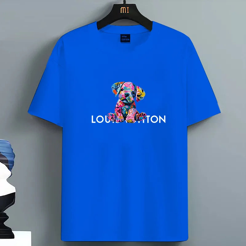 Luxury PrintT-shirts for Men High Quality 100% Cotton O-neck Short Sleeved Summer Daily Casual Sports Cool Tees City Vibe Tops