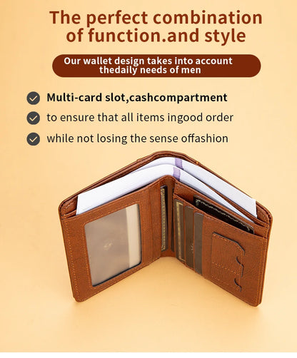 Classic Style Wallet PU Men's Wallet Short Men's Wallet Wallet Men's Fashion High Quality