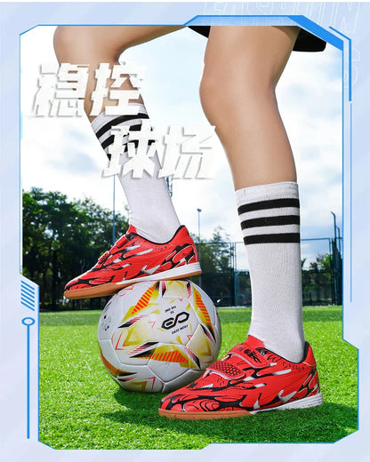 Children Football Shoes Professional Indoor Non Slip TF/FG Fast Grass Boys Match Wear Resistant Training Football Shoes for Kids