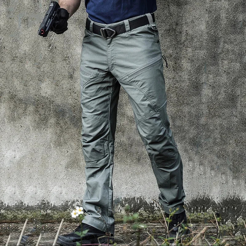 Stretch Hiking Pants Men Water Resistant Rip Stop Cotton Outdoor Work Cargo Pants Multi-Pocket Lightweight Combat Tactical Pants