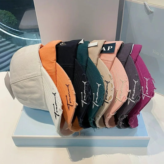 Vintage Washed Baseball Cap For Big Child's Ins Fashion Letter Embroidery Sun Hat for Spring Summer Streetwear Hats for Men
