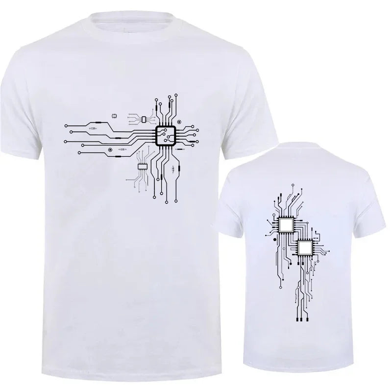 Brand New Men's T-Shirt O-Neck Men T-shirt for Male T Shirts CPU Processor Circuit Diagram Print Man Tops Tees Tshirt Clothing
