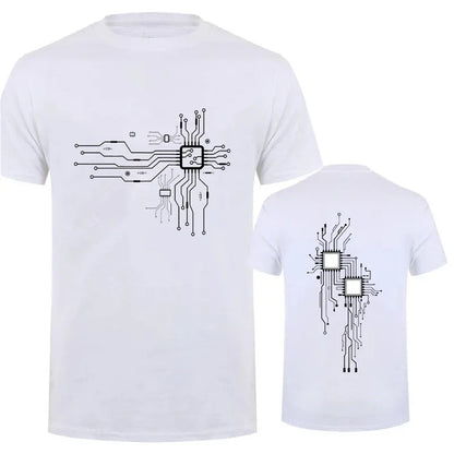 Brand New Men's T-Shirt O-Neck Men T-shirt for Male T Shirts CPU Processor Circuit Diagram Print Man Tops Tees Tshirt Clothing