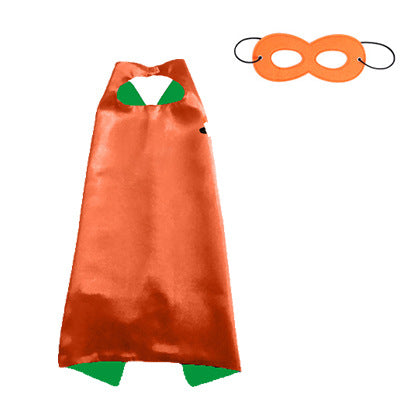 Superhero Cosplay Costume Solid Two Colored Satin Super Hero Cloak Children Cape Boys Girls Satin Halloween Carnival Party