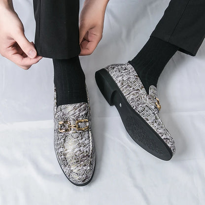 Leather Shoes Men's Business Shoes Luxury Brand Loafers Dress Moccasins Breathable Slip on Black Driving Shoes Male Formal Shoes