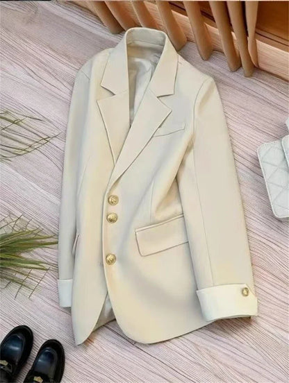 2025 Fashion Ladies Blazer Women Coat Spring Autumn Green Black Khaki Long Sleeve Female Business Work Wear  Formal Jacket