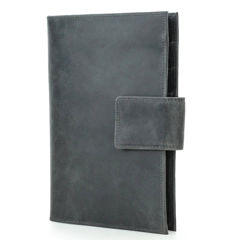 RFID genuine leather passport clip Air tag anti loss family travel passport bag  wallet women clutch purse  slimwallet