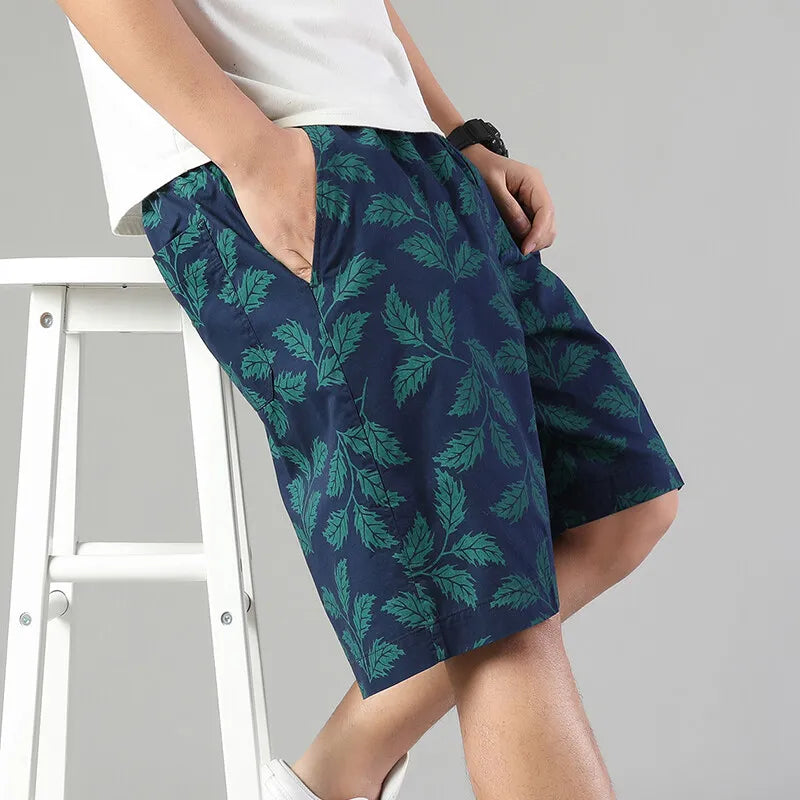 Men's Printed Casual Shorts Summer Light Weight Shorts Outdoor Sports Cool Breathable Beach Relaxed Fit Cotton Cargo Shorts