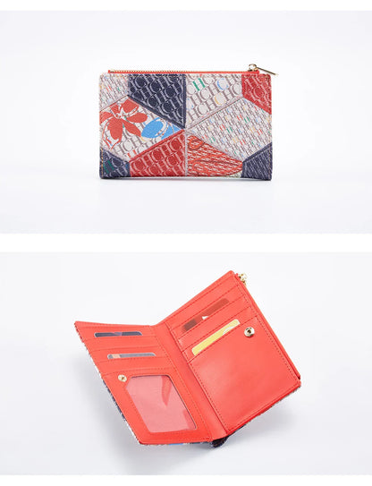 Women's Wallet CHCH Fashion Letter Cartoon Pattern Classic Retro Long Storage Wallet PVC Material Bag