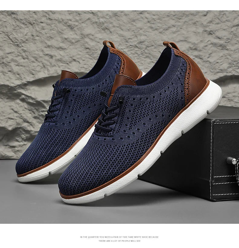 Large Size Comfortable Men's Shoes Light Fashion Casual Sports Shoes Breathable Flying Mesh Top Loafers