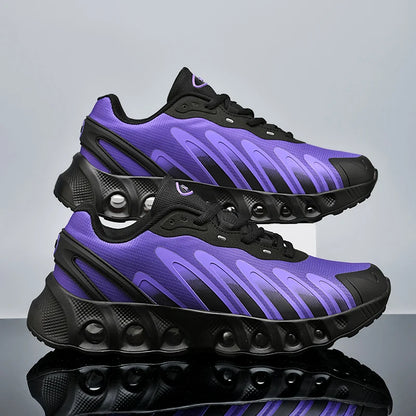 New Men's Sneakers PU Air Cushion Anti-Slip Shock Absorber Running Shoes Outdoor Lightweight and Breathable Mesh Running Shoes