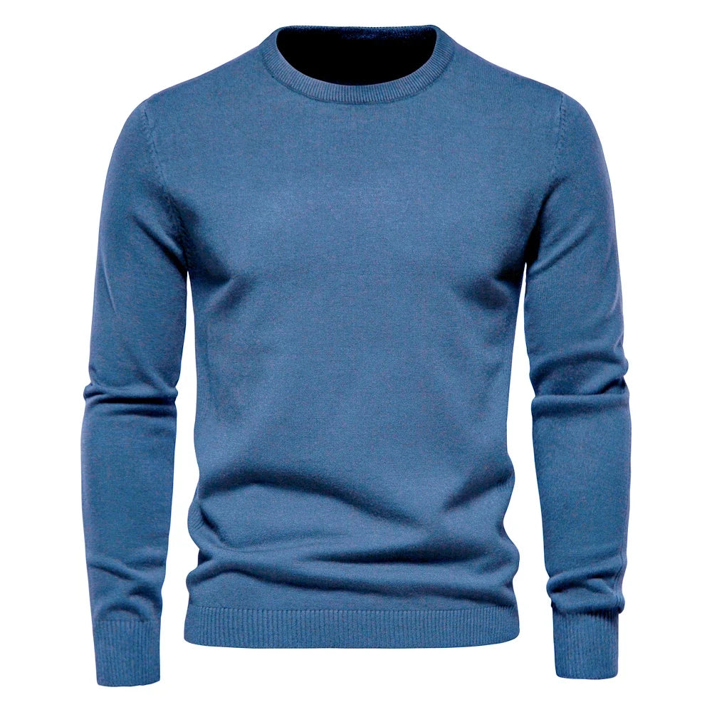 2021 New O-neck Pullover Men's Sweater Casual Solid Color Warm Sweater Men Winter Fashion Slim Mens Sweaters 11 Colors