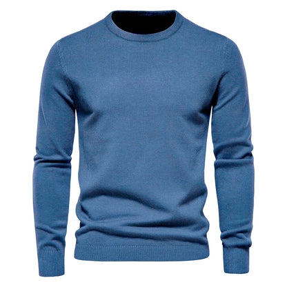 2021 New O-neck Pullover Men's Sweater Casual Solid Color Warm Sweater Men Winter Fashion Slim Mens Sweaters 11 Colors