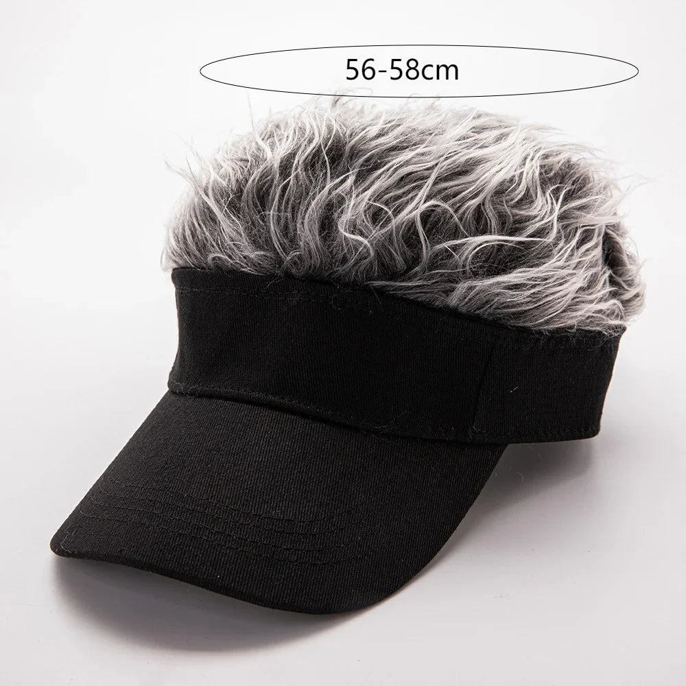 Men Women Baseball Cap With Spiked Hairs Wig Hat Spiked Wigs Casual Unisex Sunshade Adjustable Sun Visor