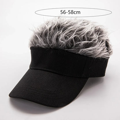Men Women Baseball Cap With Spiked Hairs Wig Hat Spiked Wigs Casual Unisex Sunshade Adjustable Sun Visor