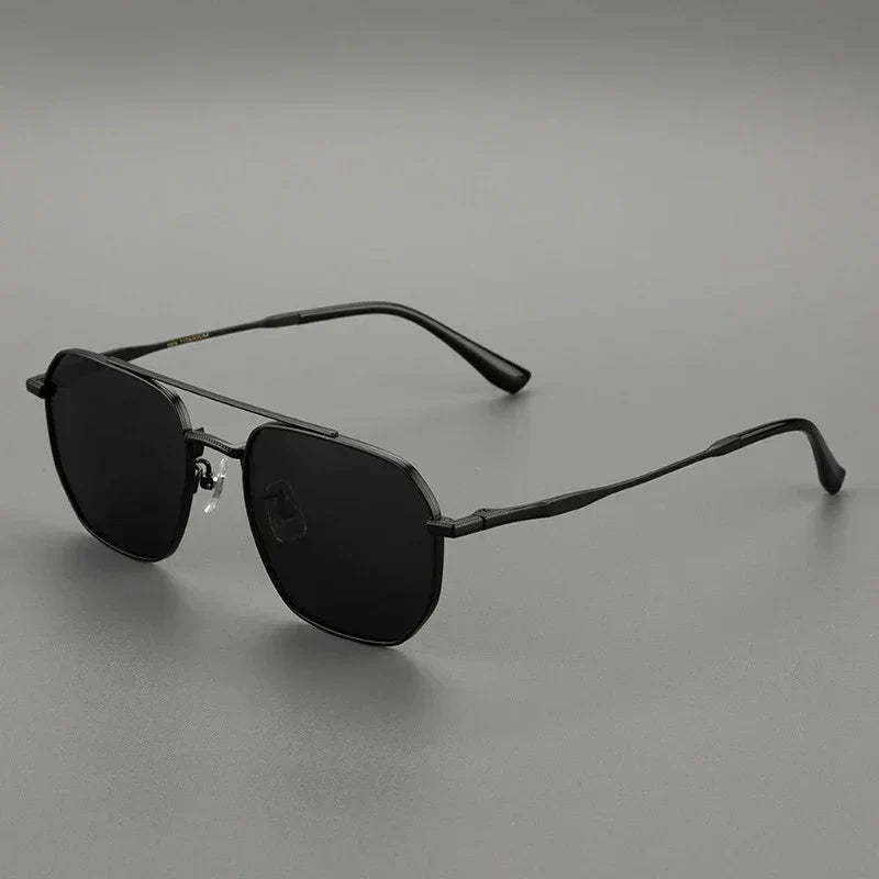 Top Quality Pure Titanium Pilot Polarized Sunglasses Men Outdoor Driving Night Vision Shades Anti-Glare Fishing UV400