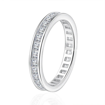 Full Princess Cut Moissanite Ring for Women 925 Sterling Silver Lab Diamond Engagement Wedding Rings Fine Jewelry Bands