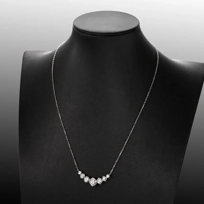 1.7-5CTTW All Moissanite Necklace for Women Smile Princesses Sparkling Diamond Pendant S925 Sterling Silver Plated PT950