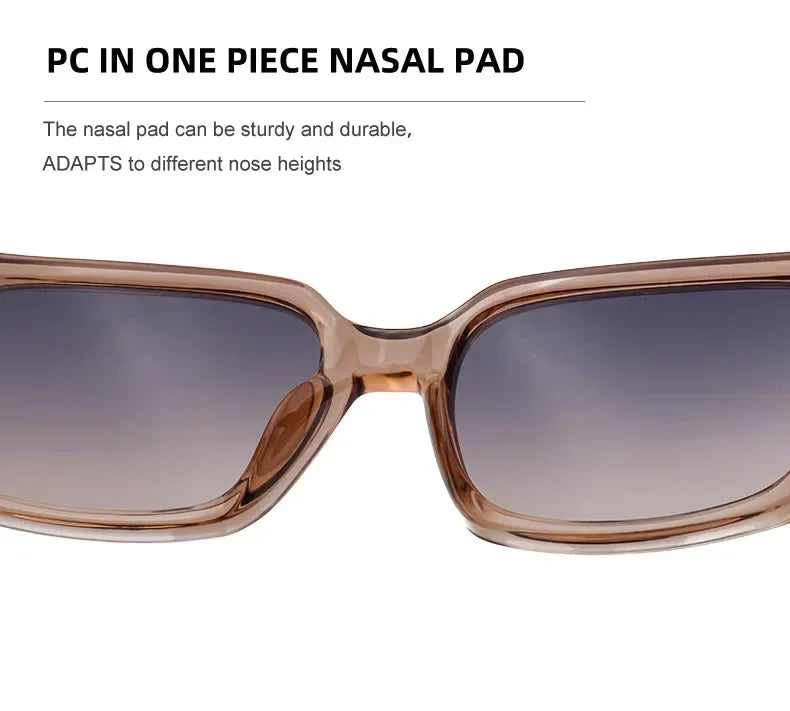 New Luxury Designer UV400 Sun Glasses for Women Men Trendy Rectangle Sunglasses Ladies Retro Fashion Cool Gafas De Sol Sunglass