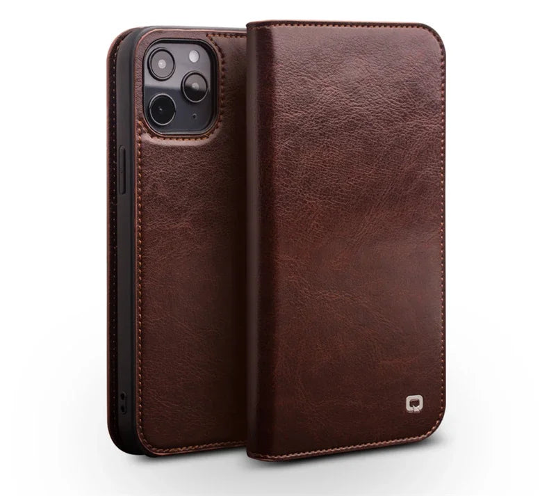 Luxury Thin Case for iPhone15 14 13 12 11 Pro Max Mini Genuine Leather Fashion Cover for XR XS Max 7 8 14 Plus Card Slot