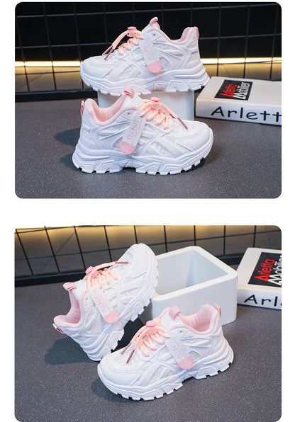 Girls Sneakers 2024 Children Casual Shoes Mesh Platform Designer Tennis Sneaker 6 To 12 Years Kids Sports Shoe for Girl