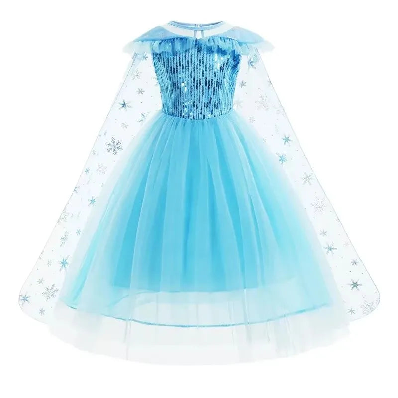 Elsa Dress for Girls Elsa Costume Snow Queen Anna Dress Cosplay Birthday Party Children Kids Carnival Girl Halloween Costume