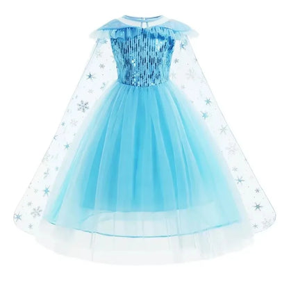 Elsa Dress for Girls Elsa Costume Snow Queen Anna Dress Cosplay Birthday Party Children Kids Carnival Girl Halloween Costume