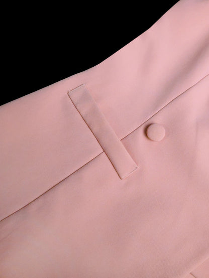 Women Ruffle Suit Blazer Jacket Long Sleeve Pink Elegant Slim Fit Office Outfits Formal Business Wear Tops for Autumn Winter
