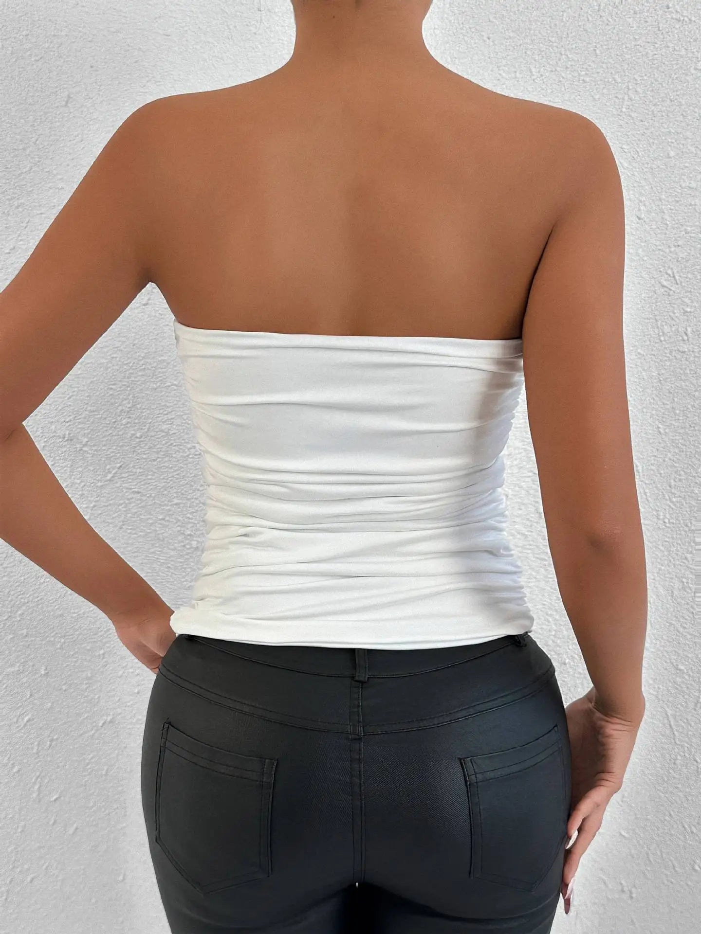 2026 Sexy Summer Solid Strapless Top Women Bandeau Bodycon Tops Lady Sleeveless Off Shoulder Club Party Clothes