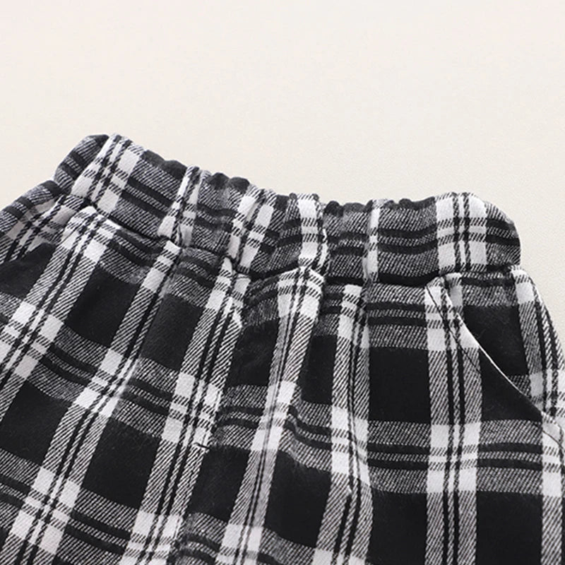 Boys clothing set summer Korean style striped T-shirt checkered shorts fashionable children's cotton 2 piece casual baby clothes