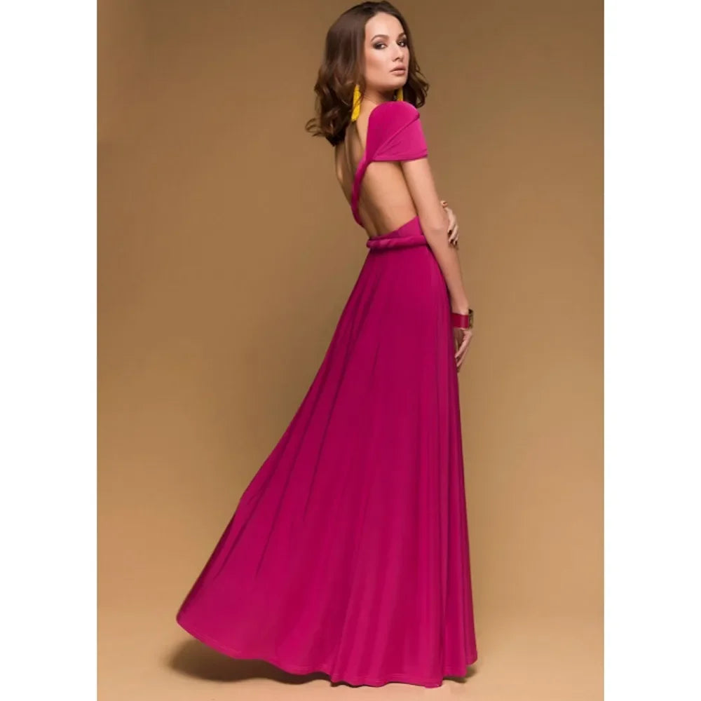 Sexy Women Multiway Wrap Convertible Boho Maxi Club Red Bandage Long Dress Party Bridesmaid Infinity Robe Longue Femme
