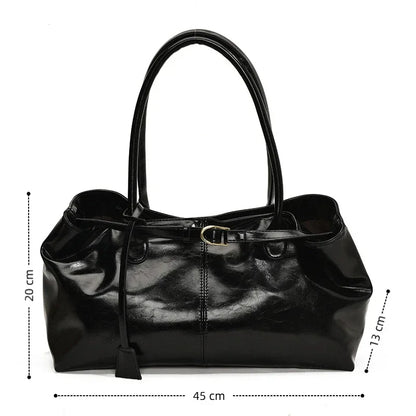 2025 New PU Leather Tote Bag Slouchy Hobo Handbag Fashion Shoulder Bag Large Top Handle Bag for Women Work Shopping Travel