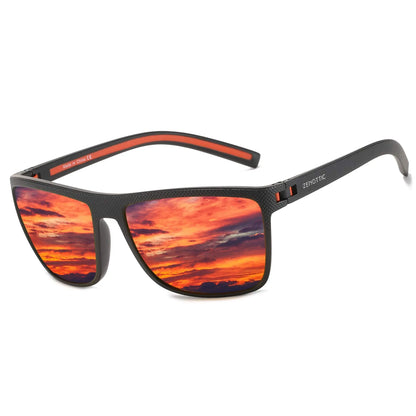 Polarized Sunglasses for Men Shades Lightweight TR90 Frame UV400 Protection Square Outdoor Trave Driving Sun Glasses