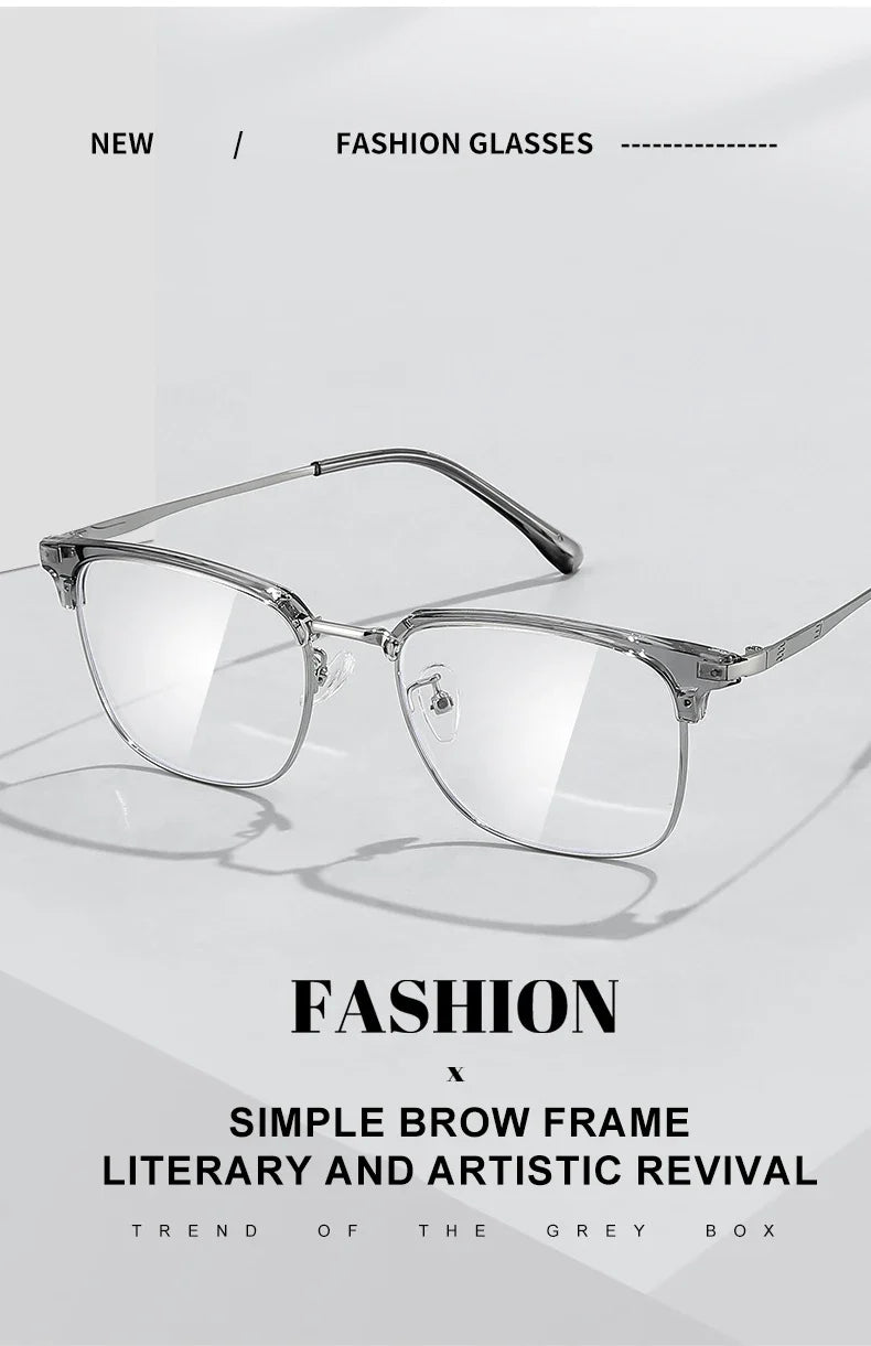 Square Men's Business 8026 Anti-Blue Light Classic Retro Anti-Blue Light Reading Glasses Women Prescription Customized