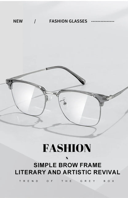Square Men's Business 8026 Anti-Blue Light Classic Retro Anti-Blue Light Reading Glasses Women Prescription Customized