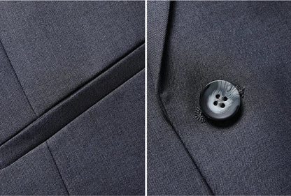 Men's Solid Color Business Suit 2025 High Quality Fashion Banquet Wedding Trend Groom Best Man Single 3/2/1