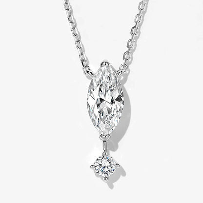 1.1carat Marquise/Round Cut Moissanite Pendant Necklace for Women Lab Diamond Necklaces 925 Sterling Silver Stacking Neck Chain