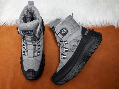 New Winter Oversized Men's Boots Waterproof Cold Resistant Plush and Warm Snow Boots Outdoor Thick Soled Casual Work Boots
