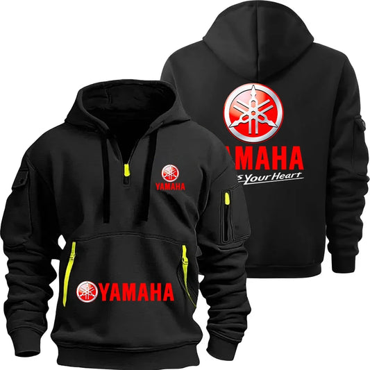 Yamaha Motorcycle Racing Team Men's Half Zipper Hoodie Spring Pullover Sweatshirt New 2026 Sports Clothing for Male