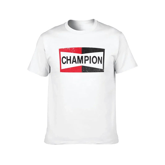 CHAMPION - Spark Plug Retro Distressed Emblem - Cl T-Shirt Short sleeve tee new edition slim fit t shirts for men