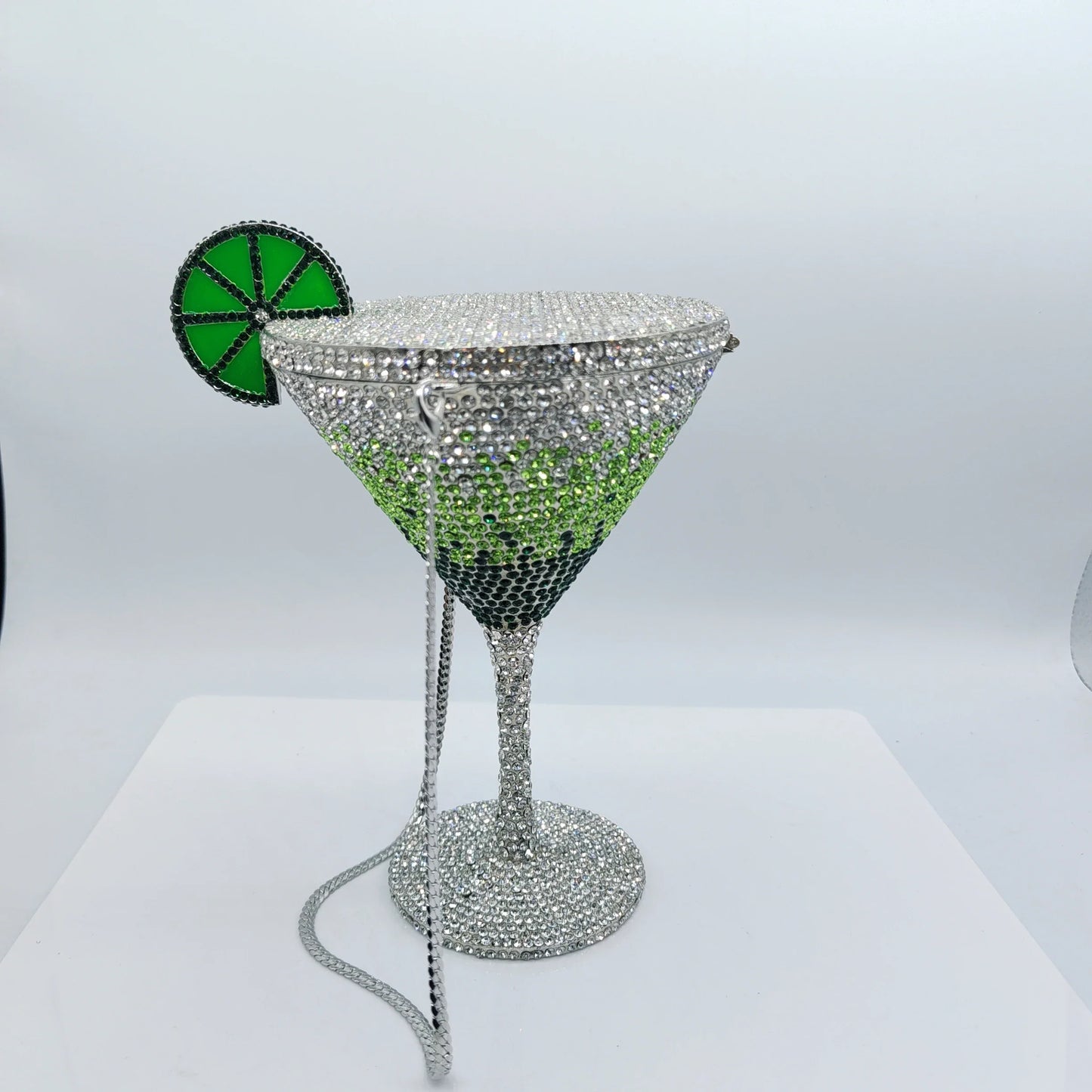 High Quality Goblet Shape Luxury Martini Cocktail Crystal Studded Dinner Bag Diamond Clutch Rhinestone Women Evening Bag