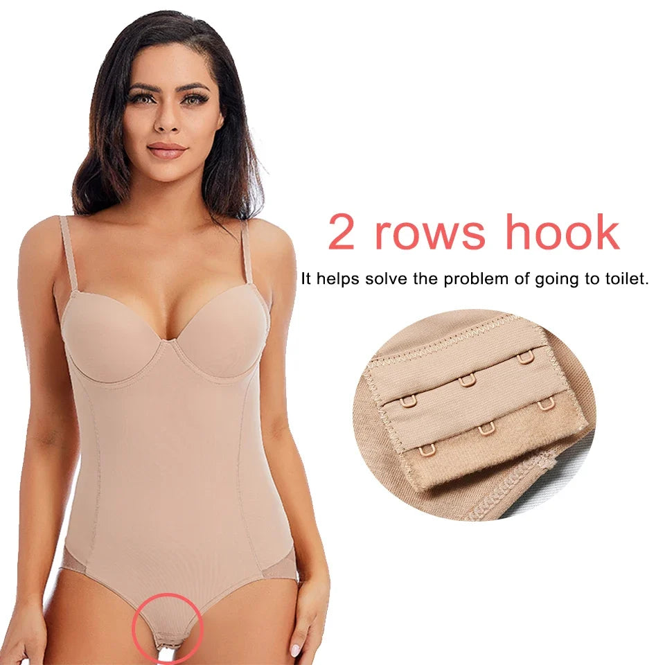Bodysuit Women Shapewear Body Shaper With Cup Compression Bodies Belly Sheath Waist Trainer Reductive Slimming Underwear