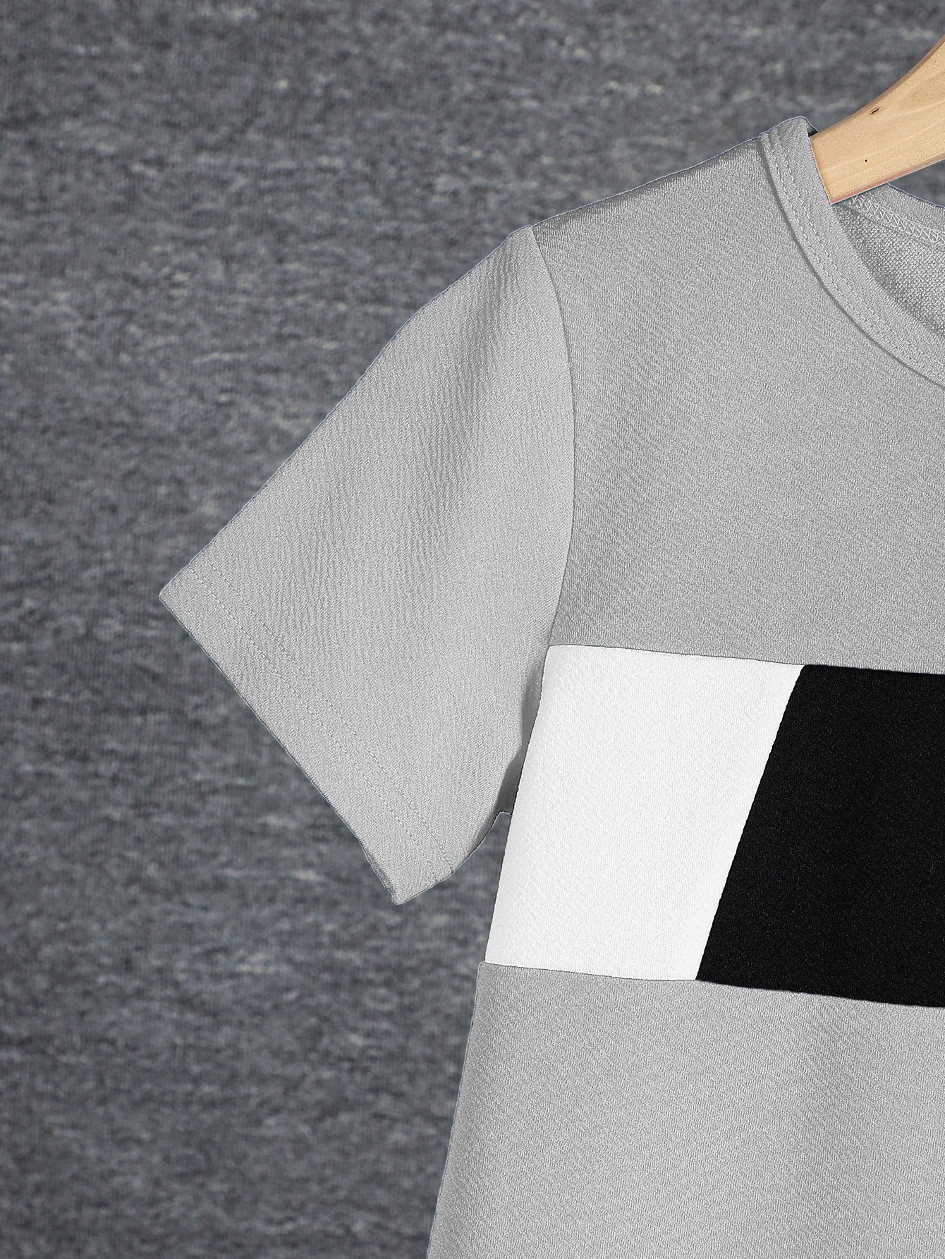 2pcs Boys Casual Colorblock Short Sleeve T-shirt & Shorts Set, Comfy Summer Kids Clothes