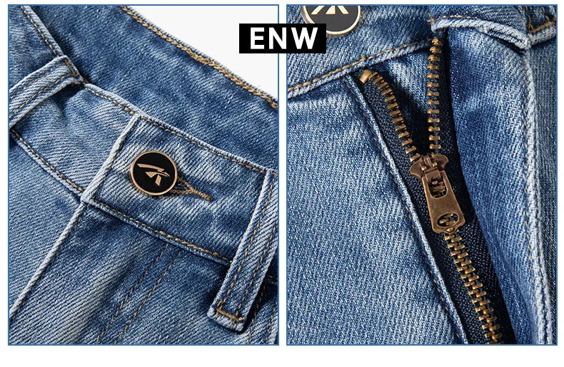 New Summer 98% Cotton Men's Business Casual Jeans Straight Soft Stretch Fabric Baggy Denim Pants Male Brand Trousers